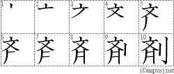 剤: Stroke Order Diagram