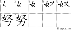 努: Stroke Order Diagram