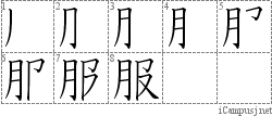 服: Stroke Order Diagram