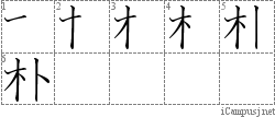 朴: Stroke Order Diagram