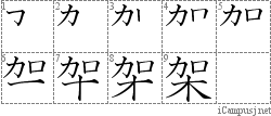 架: Stroke Order Diagram