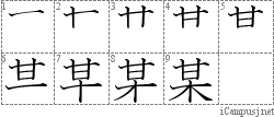 某: Stroke Order Diagram