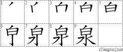 泉: Stroke Order Diagram
