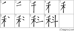 科: Stroke Order Diagram