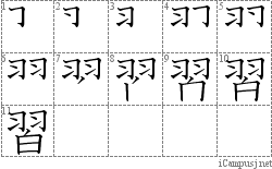 習: Stroke Order Diagram