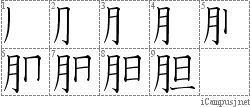 胆: Stroke Order Diagram