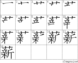 薪: Stroke Order Diagram