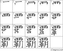 覇: Stroke Order Diagram