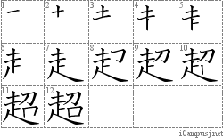 超: Stroke Order Diagram