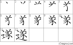 遂: Stroke Order Diagram