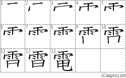 電: Stroke Order Diagram