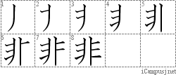 非: Stroke Order Diagram