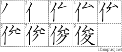 俊: Stroke Order Diagram