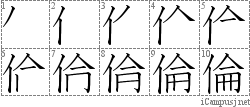 倫: Stroke Order Diagram