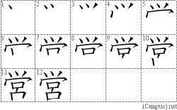 営: Stroke Order Diagram