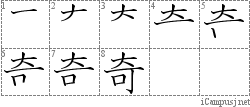 奇: Stroke Order Diagram