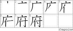 府: Stroke Order Diagram