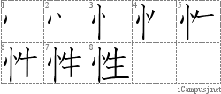 性: Stroke Order Diagram