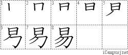 易: Stroke Order Diagram