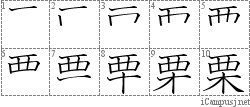 栗 西木 漢字筆順辞書 Kanji Stroke Order Dictionary For Associative Learning