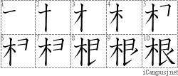 根: Stroke Order Diagram