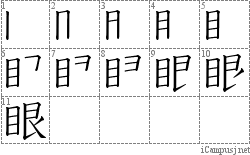 眼: Stroke Order Diagram