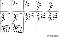 短: Stroke Order Diagram