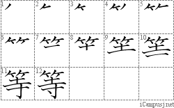 等: Stroke Order Diagram