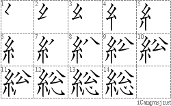 総: Stroke Order Diagram