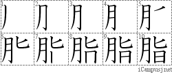 脂: Stroke Order Diagram