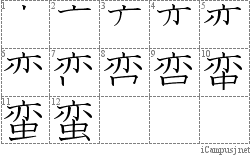 蛮: Stroke Order Diagram