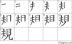 規: Stroke Order Diagram