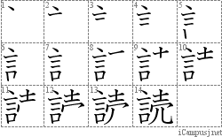 読: Stroke Order Diagram