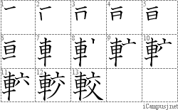 較: Stroke Order Diagram