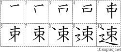 速: Stroke Order Diagram