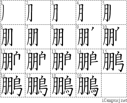 鵬: Stroke Order Diagram